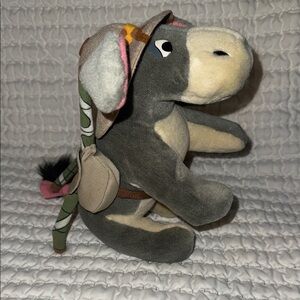Disney Animal Kingdom Grey and Cream Plush Donkey with Multicolor Tag